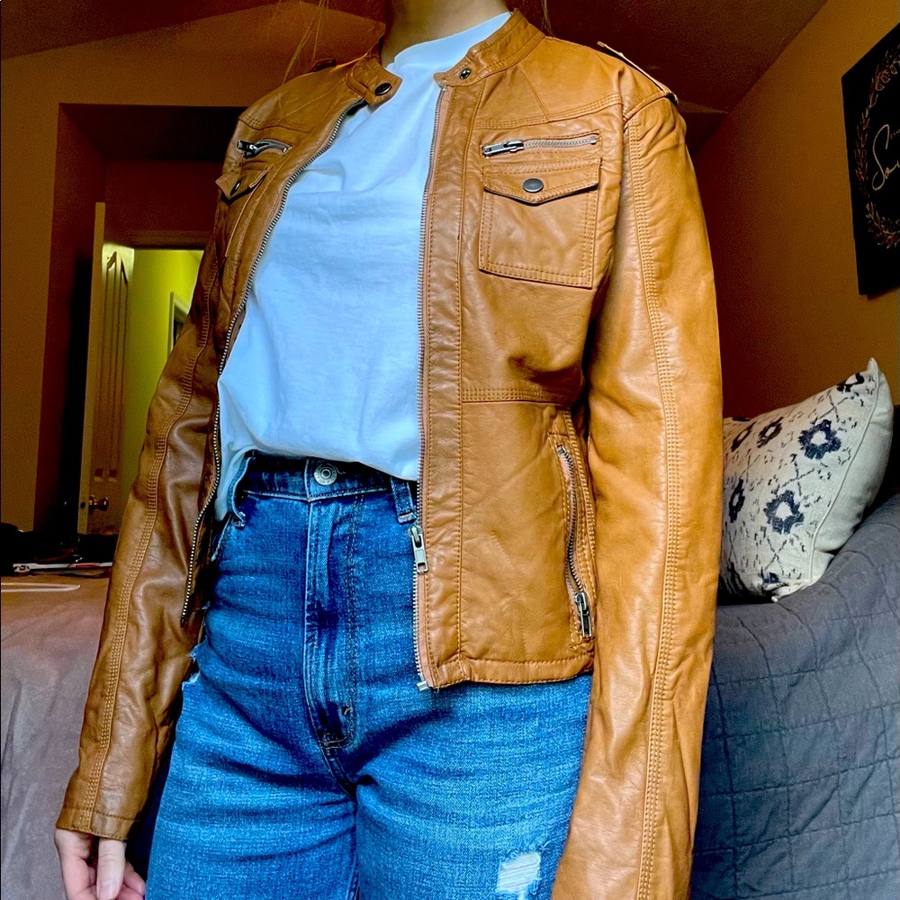 Brown pleather jacket